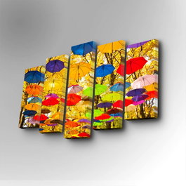 Wallity Cuadro Decorativo en Lienzo 5 Piezas 5PUC-051 Multicolor